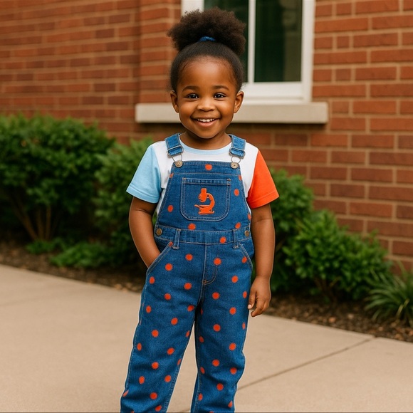 Christian Robinson x Target Toddler 5T Denim Overalls w/ Polka Dots & Microscope - Picture 1 of 5